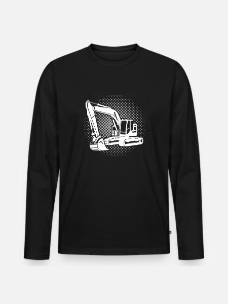Baggerfuehrer Bagger - Männer Premium Bio Langarmshirt - Schwarz