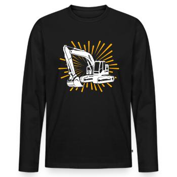 Excavator - Men's Premium Organic Long Sleeve Shirt - black - Front - Nico (187cm)