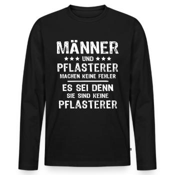 Pflasterer - Männer Premium Bio Langarmshirt - Schwarz - Vorne - Nico (187cm)