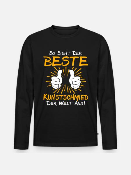 Kunstschmied Geschenkidee - Männer Premium Bio Langarmshirt - Schwarz