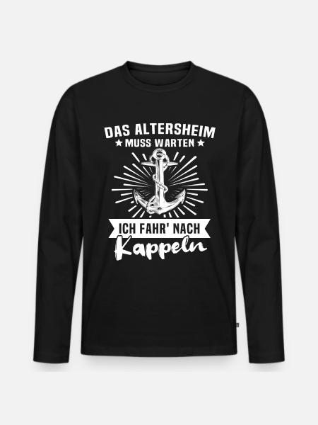 Kappeln - Männer Premium Bio Langarmshirt - Schwarz
