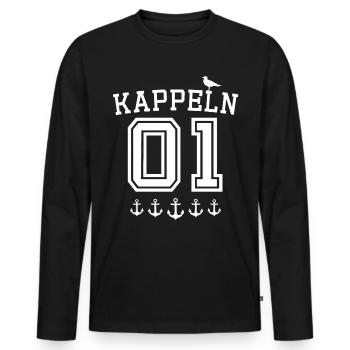 Kappeln Sprüche - Männer Premium Bio Langarmshirt - Schwarz - Vorne - Nico (187cm)