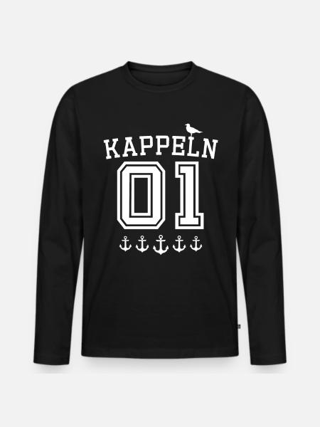 Kappeln Sprüche - Männer Premium Bio Langarmshirt - Schwarz