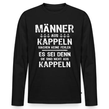 Kappeln Spruch - Männer Premium Bio Langarmshirt - Schwarz - Vorne - Nico (187cm)