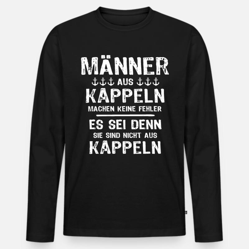 Kappeln Spruch - Männer Premium Bio Langarmshirt - Schwarz