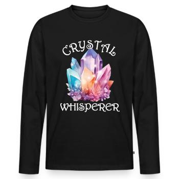 Funny Gemstone Chakra Healer Spiritual - Men's Premium Organic Long Sleeve Shirt - black - Front - Nico (187cm)