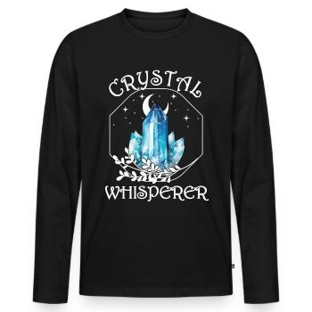 Funny Gemstone Chakra Healer Spiritual - Men's Premium Organic Long Sleeve Shirt - black - Front - Nico (187cm)