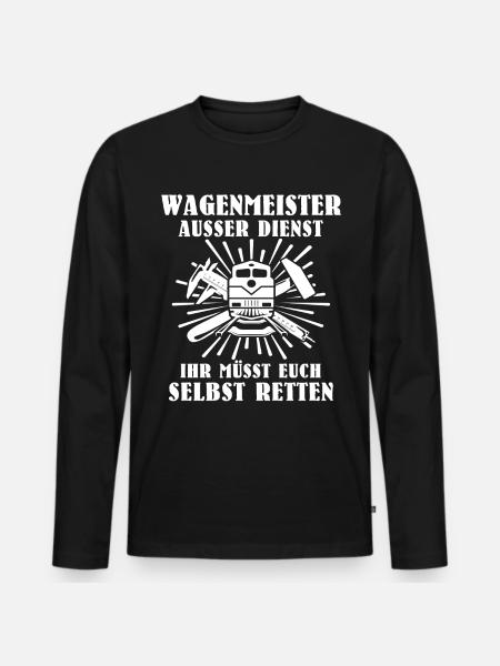 Wagenmeister Zugtechniker - Männer Premium Bio Langarmshirt - Schwarz