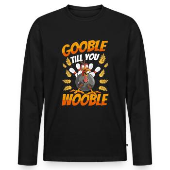 Thanksgiving Bowl Bowler Strike Pin Sport Bowling - T-shirt manches longues Premium bio Homme - noir - Devant - Nico (187cm)