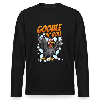 Thanksgiving Bowl Bowler Strike Pin Sport Bowling - T-shirt manches longues Premium bio Homme - noir - Devant - Nico (187cm)