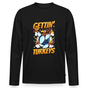 Thanksgiving Bowl Bowler Strike Pin Sport Bowling - T-shirt manches longues Premium bio Homme - noir - Devant - Nico (187cm)