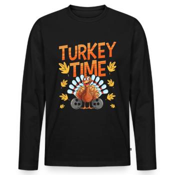 Thanksgiving Bowl Bowler Strike Pin Sport Bowling - T-shirt manches longues Premium bio Homme - noir - Devant - Nico (187cm)