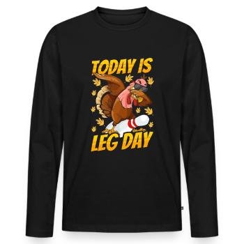 Thanksgiving Bowl Bowler Strike Pin Sport Bowling - T-shirt manches longues Premium bio Homme - noir - Devant - Nico (187cm)