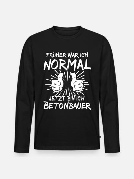 Betonbauer - Männer Premium Bio Langarmshirt - Schwarz