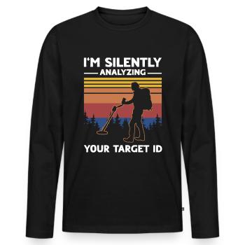Pêche à la saleté Détection de métaux au trésor - T-shirt manches longues Premium bio Homme - noir - Devant - Nico (187cm)