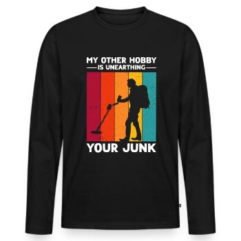 Sondes Détecteur de Métaux - T-shirt manches longues Premium bio Homme - noir - Devant - Nico (187cm)