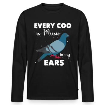 Pigeon pigeon fancier gift carrier pigeons - Men's Premium Organic Long Sleeve Shirt - black - Front - Nico (187cm)
