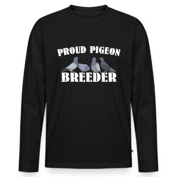 Pigeon Fier colombophile - T-shirt manches longues Premium bio Homme - noir - Devant - Nico (187cm)