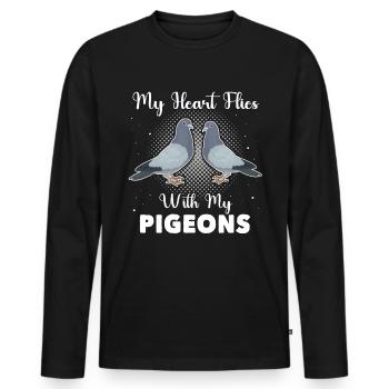 Taube Taubenzüchter Geschenk Brieftauben - Männer Premium Bio Langarmshirt - Schwarz - Vorne - Nico (187cm)