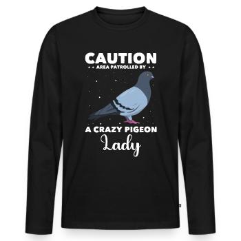 Pigeon fancier women pigeon - Men's Premium Organic Long Sleeve Shirt - black - Front - Nico (187cm)