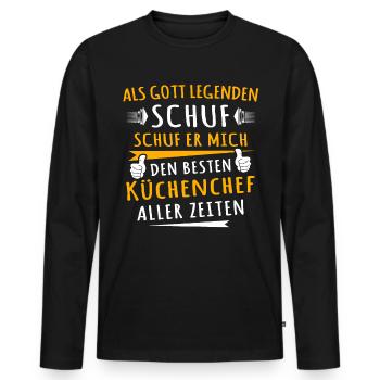 Küchenchef - Männer Premium Bio Langarmshirt - Schwarz - Vorne - Nico (187cm)