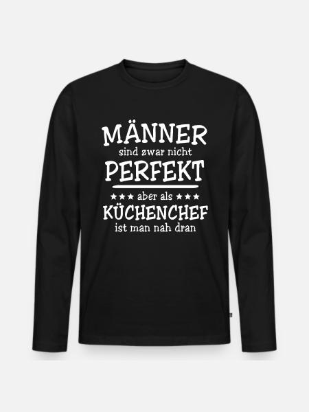 Küchenchef Männer - Männer Premium Bio Langarmshirt - Schwarz
