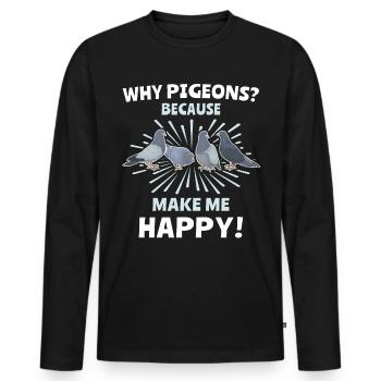 Doves - Men's Premium Organic Long Sleeve Shirt - black - Front - Nico (187cm)