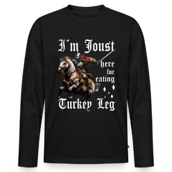 If you don't flee, you are not passionate about it - Men's Premium Organic Long Sleeve Shirt - black - Front - Nico (187cm)