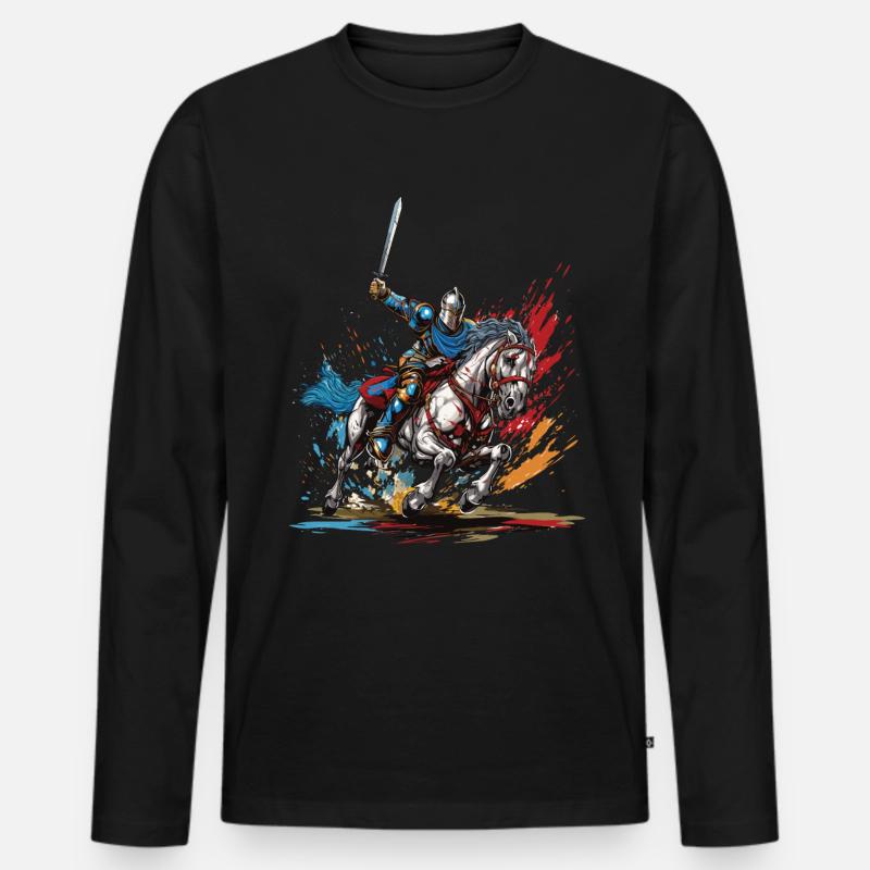 Renaissance Festivals Mittelalterliche - Männer Premium Bio Langarmshirt - Schwarz