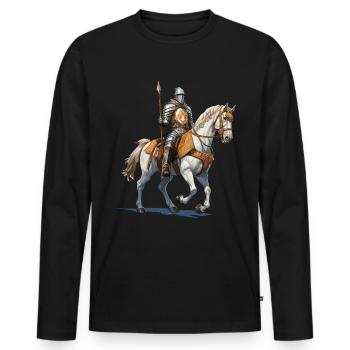 Festivals de la Renaissance Tournoi médiéval - T-shirt manches longues Premium bio Homme - noir - Devant - Nico (187cm)