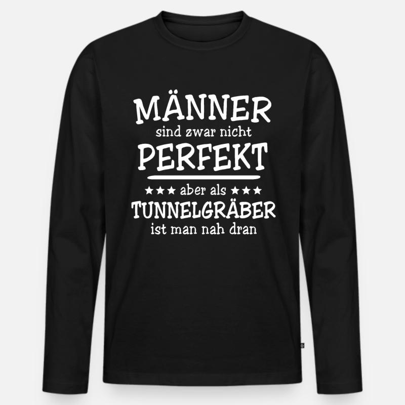 Tunnelgräber Männer - Männer Premium Bio Langarmshirt - Schwarz