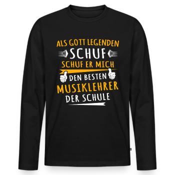 Musiklehrer - Männer Premium Bio Langarmshirt - Schwarz - Vorne - Nico (187cm)