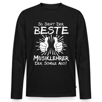 Bester Musiklehrer - Männer Premium Bio Langarmshirt - Schwarz - Vorne - Nico (187cm)