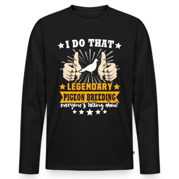 Les pigeons élèvent des amateurs de pigeons - T-shirt manches longues Premium bio Homme - noir - Devant - Nico (187cm)