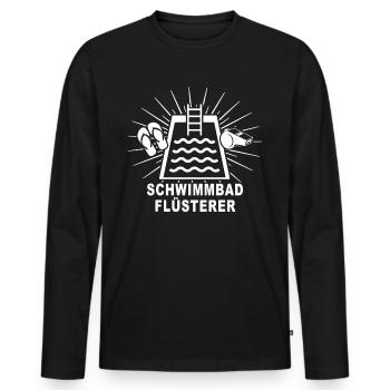 Schwimmmeister Schwimmbad - Männer Premium Bio Langarmshirt - Schwarz - Vorne - Nico (187cm)