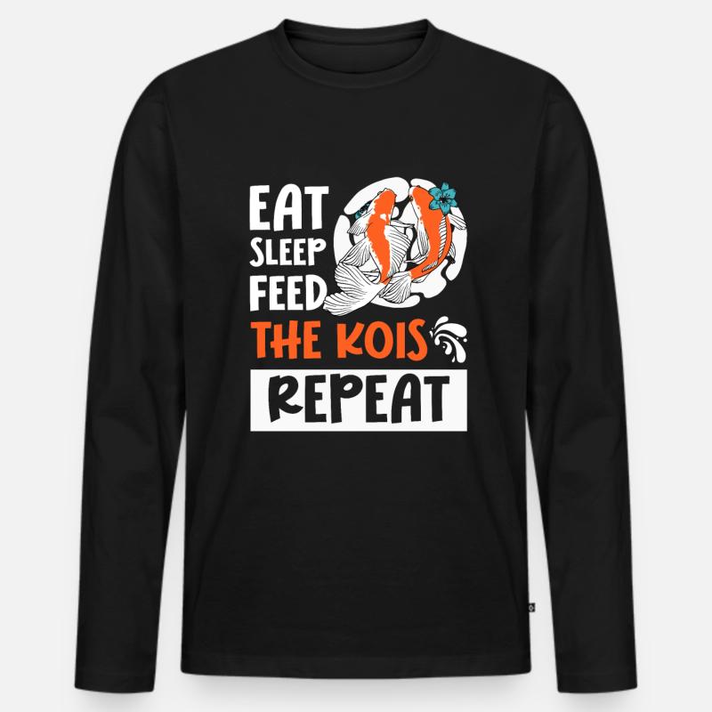 Koi-Fisch Japanisch - Männer Premium Bio Langarmshirt - Schwarz