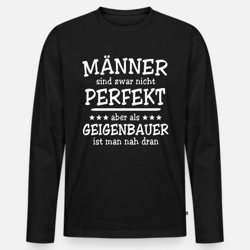 Geigenbauer Männer - Männer Premium Bio Langarmshirt - Schwarz