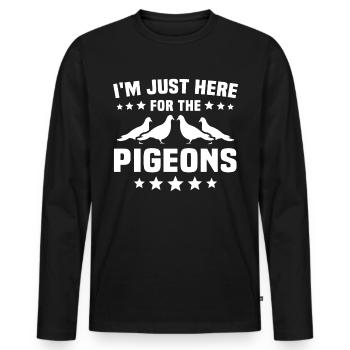 Tauben - Männer Premium Bio Langarmshirt - Schwarz - Vorne - Nico (187cm)