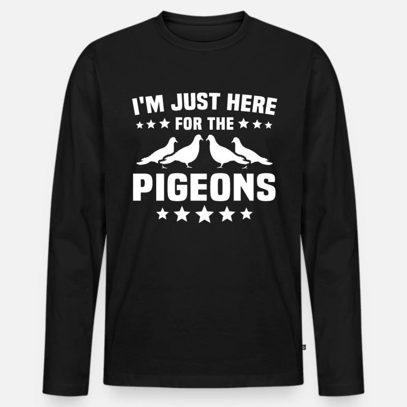Tauben - Männer Premium Bio Langarmshirt - Schwarz