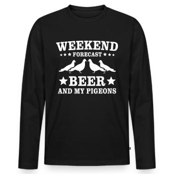 Taubenzüchter Tauben - Männer Premium Bio Langarmshirt - Schwarz - Vorne - Nico (187cm)