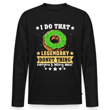 Donut Love Doughnut Donut Lover - T-shirt manches longues Premium bio Homme - noir - Devant - Nico (187cm)