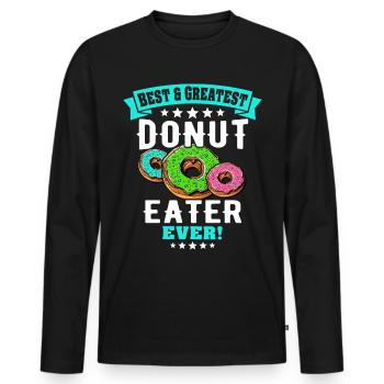 Donut Liebe Donutliebhaber - Männer Premium Bio Langarmshirt - Schwarz - Vorne - Nico (187cm)