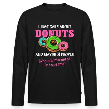 Donut Love Doughnut - Men's Premium Organic Long Sleeve Shirt - black - Front - Nico (187cm)