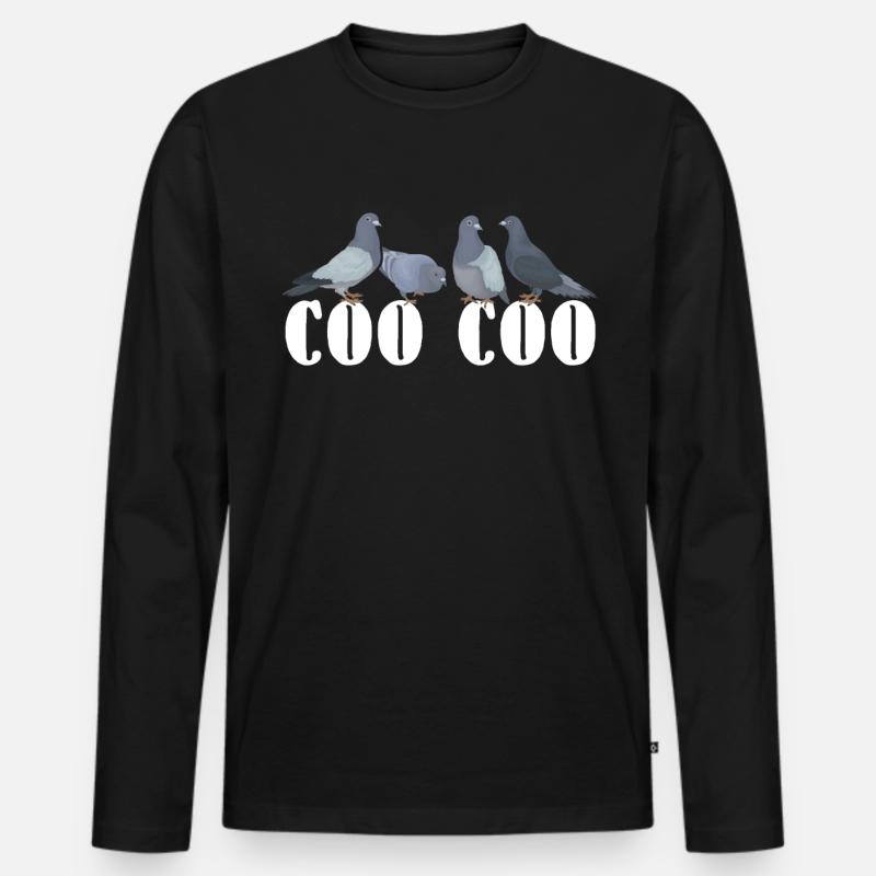Taube Gurr Gurr - Männer Premium Bio Langarmshirt - Schwarz