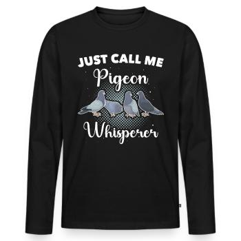 Taube Taubenzüchter - Männer Premium Bio Langarmshirt - Schwarz - Vorne - Nico (187cm)