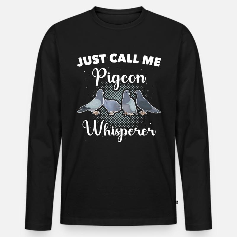 Taube Taubenzüchter - Männer Premium Bio Langarmshirt - Schwarz