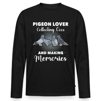 Taube Taubenzüchter - Männer Premium Bio Langarmshirt - Schwarz - Vorne - Nico (187cm)