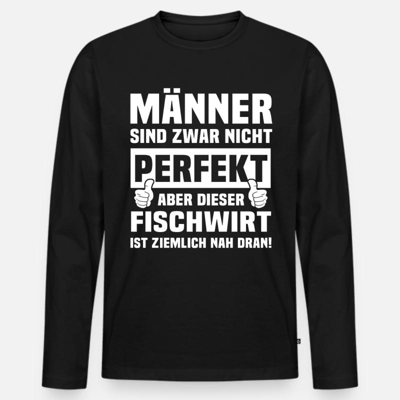 Fischwirt - Männer Premium Bio Langarmshirt - Schwarz