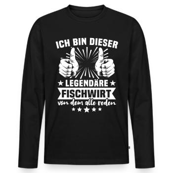 Fischwirt Legende - Männer Premium Bio Langarmshirt - Schwarz - Vorne - Nico (187cm)