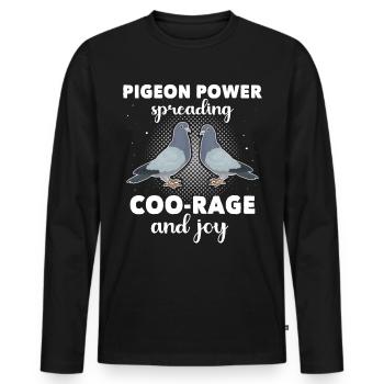 Doves - Men's Premium Organic Long Sleeve Shirt - black - Front - Nico (187cm)